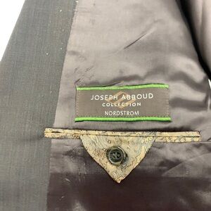 Men Joseph Abboud Dark Brown Wool 2 Piece Suit 2 Button 2 Vent Jacket 42L/36
